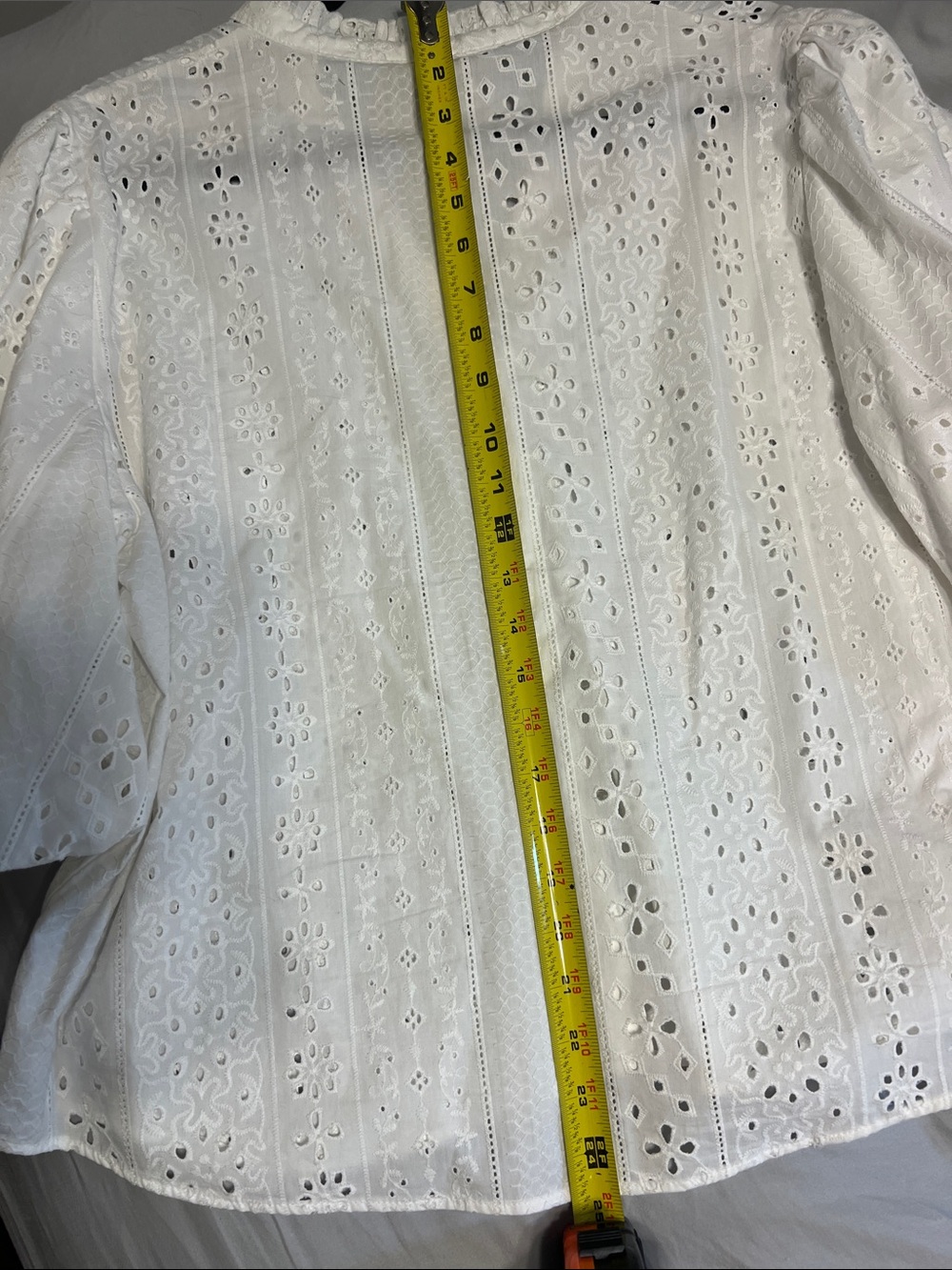 Zara Eyelet Button-Front Puff Sleeve Top - Picture 13 of 13